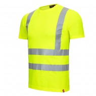 7008//T-SHIRT FLUO REFLECTIVE TAPES ΚΙΤΡΙΝΟ / ΠΟΡΤΟΚΑΛΙ