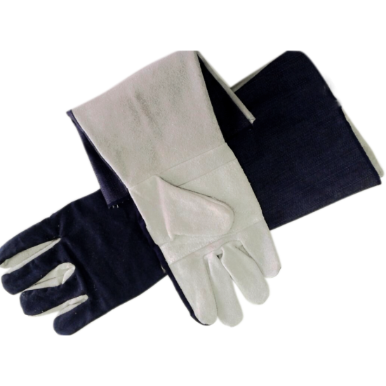 Γάντια δερματοπάνινα μακρυά