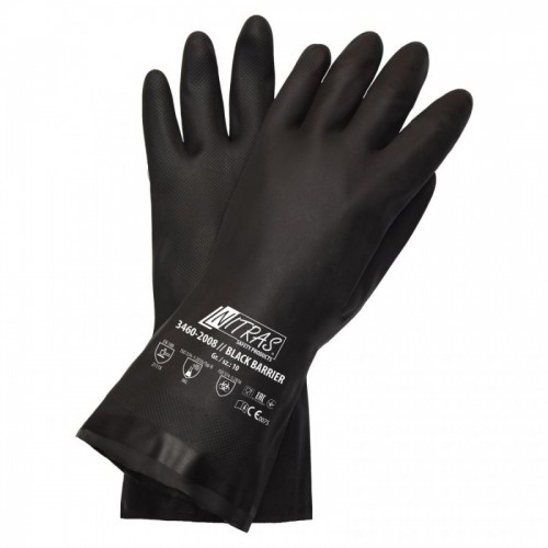 Γάντια προστασίας χημικών νεοπρενίου BLACK BARRIER 3460