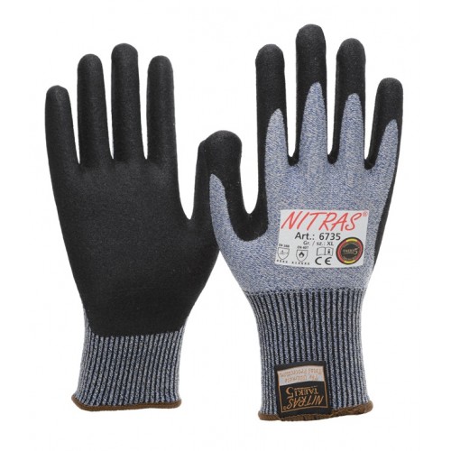 Γάντια προστασίας κοπής ΤΑΕΚΙ  μπλε με nitrile foam 6735