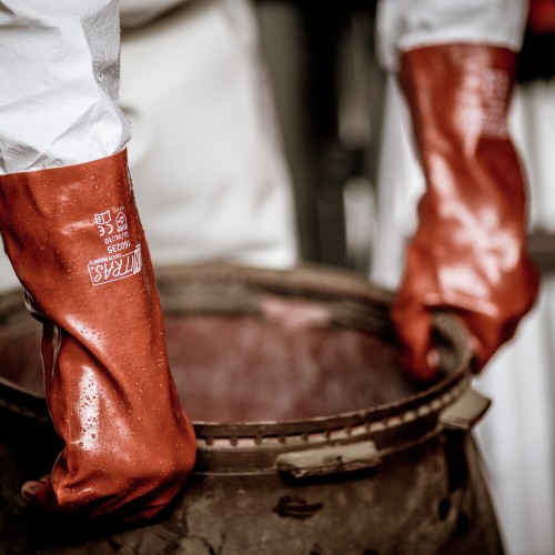 Γάντια PVC με επένδυση 2πλης εμβάπτισης 35cm 160235