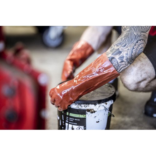 Γάντια PVC κόκκινα με πλήρη επένδυση 40cm 160240