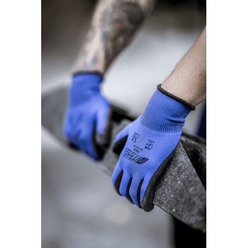 NITRAS ΓΑΝΤΙΑ NYLON , GREY LATEX COATING BLACK 3521