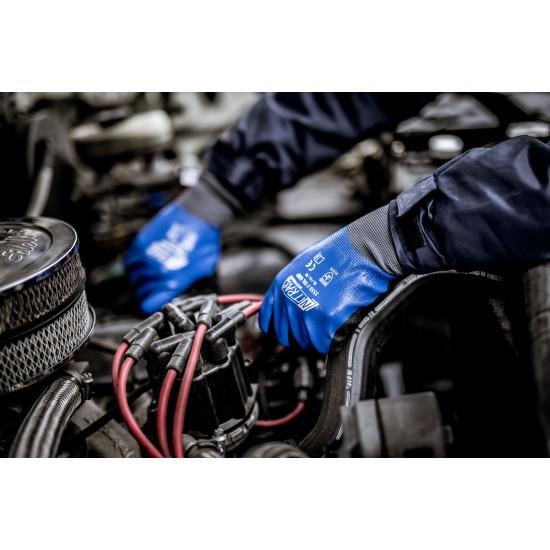 NITRAS Γάντια προστασίας nylon γκρι με διπλή επένδυση OIL GRIP 3550