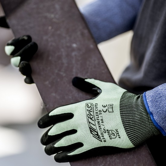 Γάντια προστασίας κοπής SKIN FLEX CUT3 GREEN/BLACK COAT 6340