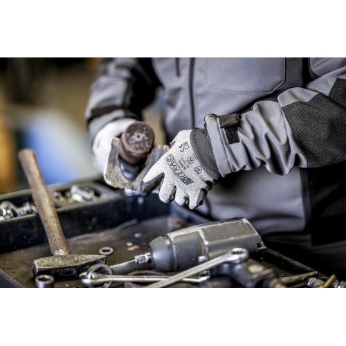 NITRAS Γάντια προστασίας κοπής  TAEKI 5 λευκά με επικάλυψη PU μαύρη 6705