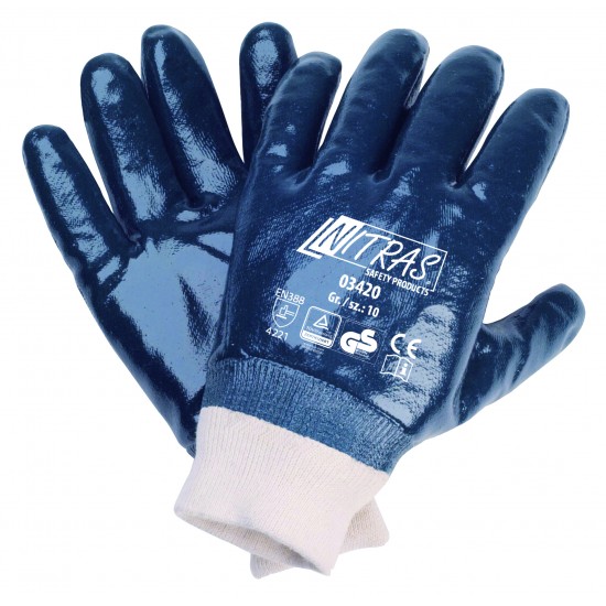 NITRAS Γάντια νιτριλίου με πλήρη επένδυση, μπλε 03420