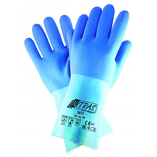 Γάντια προστασίας χημικών latex BLUE POWER GRIP 1611